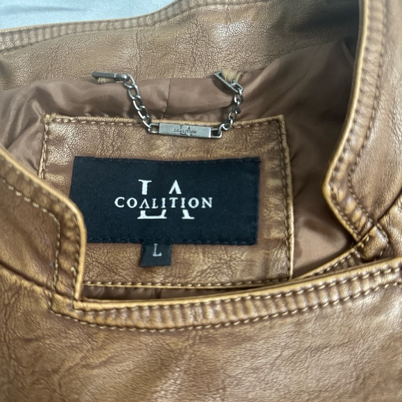 Brown Studded Leather Jacket - Picture 8 of 10